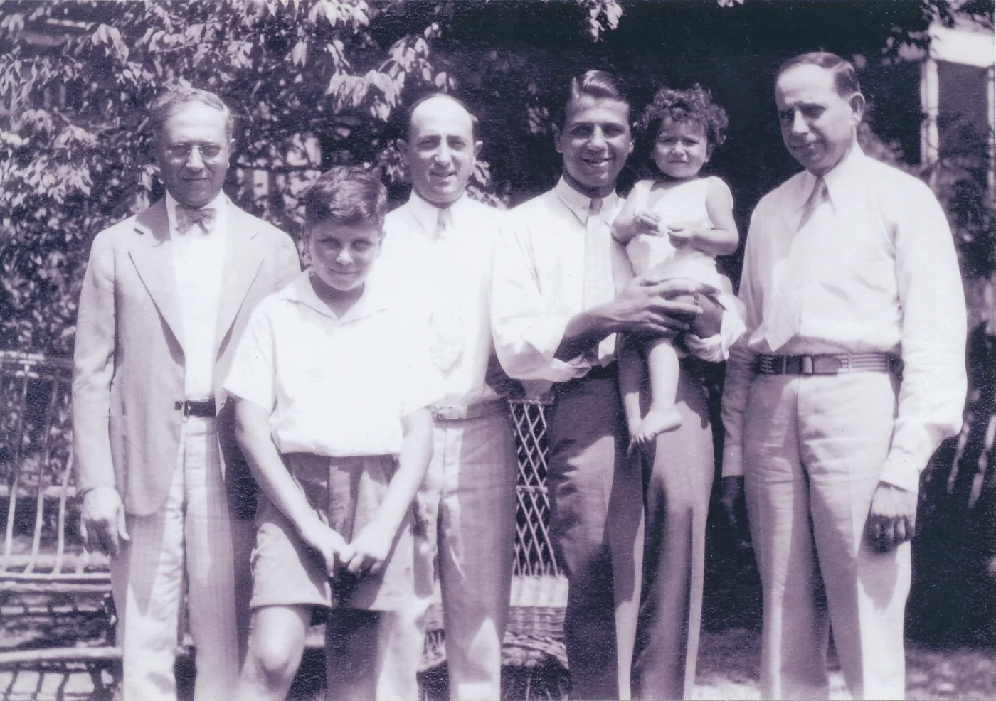 Bromberg men and boys in a garden